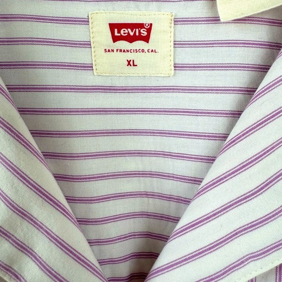 Levi’s Aiden Shirt Pink & White Size XL - Picture 4 of 5